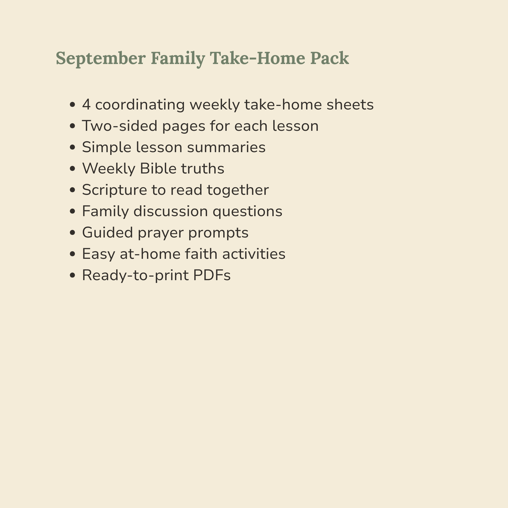 Gather & Grow: September Children's Church Lessons