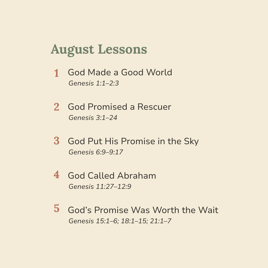 Gather & Grow: August Children's Church Lessons