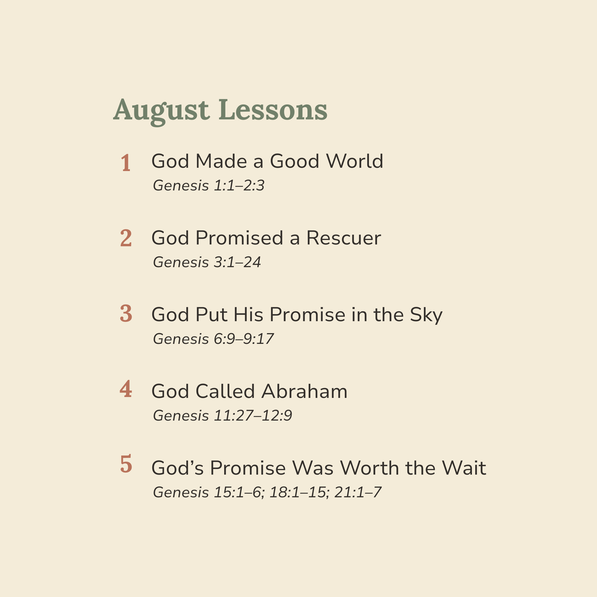 Gather & Grow: August Children's Church Lessons