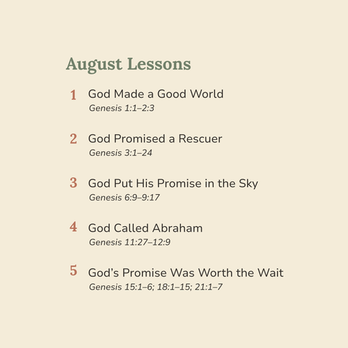 Gather & Grow: August Children's Church Lessons